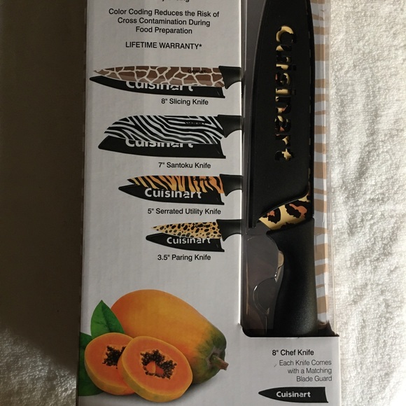 NWT 10 piece animal print knife set 🦒 🦓 🐆 - Picture 5 of 10